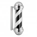 Barber Pole 73X23X31 Exterior plata-negro
