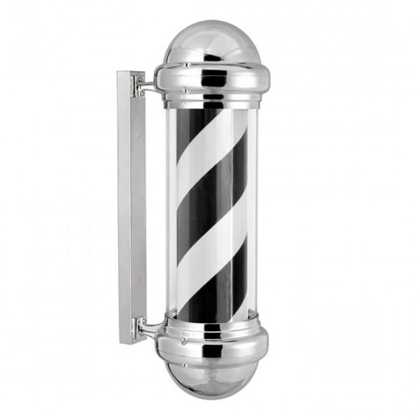 Barber Pole 73X23X31 Exterior plata-negro