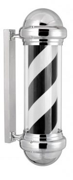 Barber Pole 73X23X31 Exterior plata-negro