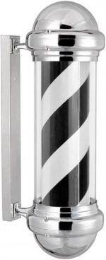 Barber Pole 73X23X31 Exterior plata-negro