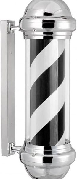 Barber Pole 73X23X31 Exterior plata-negro