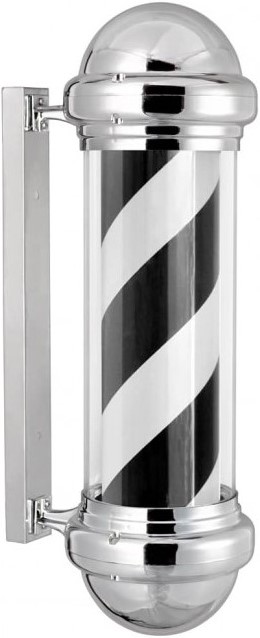 Barber Pole 73X23X31 Exterior plata-negro