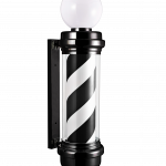 Barber pole Pablo con bola negro 84X23X31