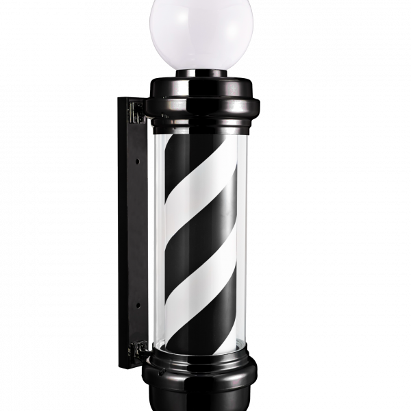 Barber pole Pablo con bola negro 84X23X31