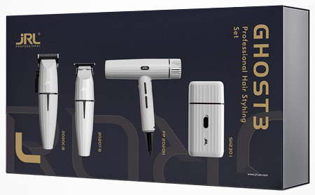 Pack maquinas, afeitadora y secador JRL Onyx blanco Ghost 3