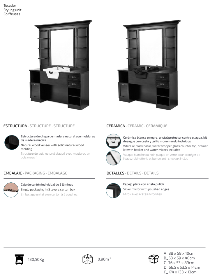 Tocador JULES B Cerámica Blanca