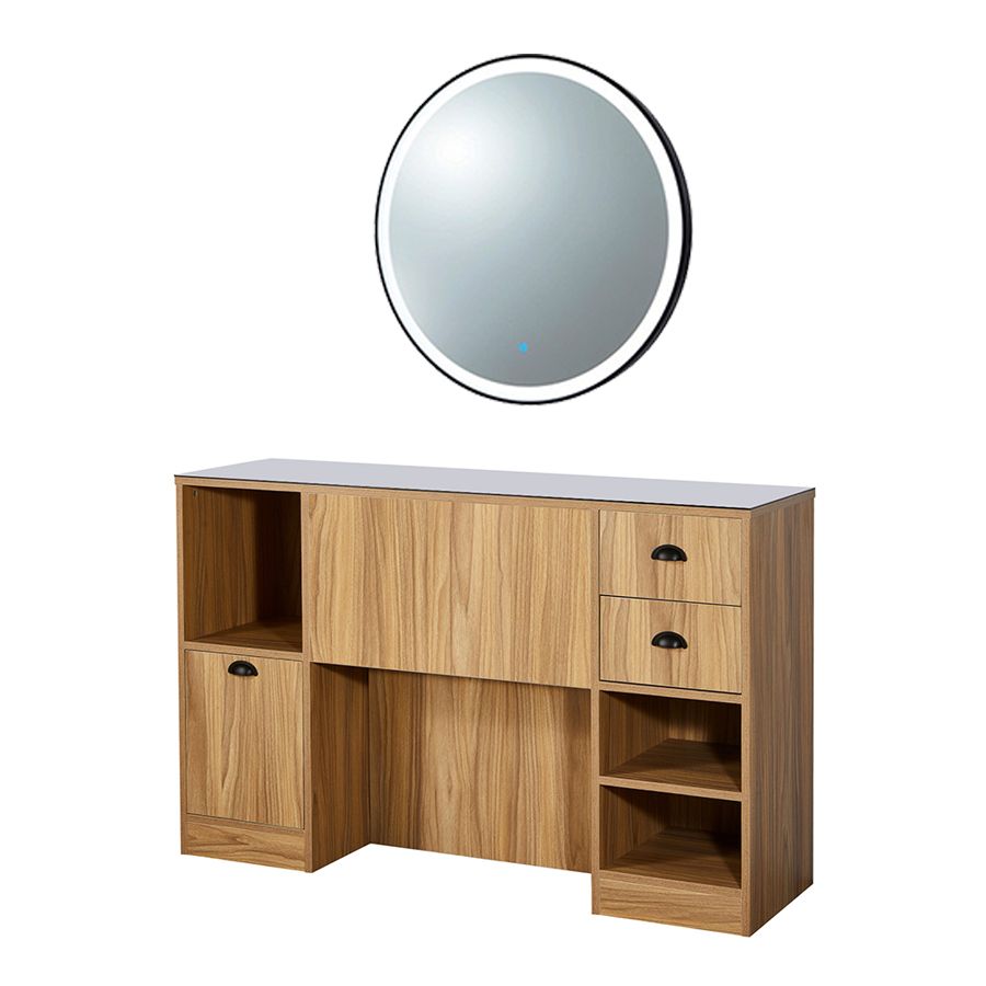 tocador-barberia-oke-6br espejo redondo Tocador OKE 6BR espejo redondo