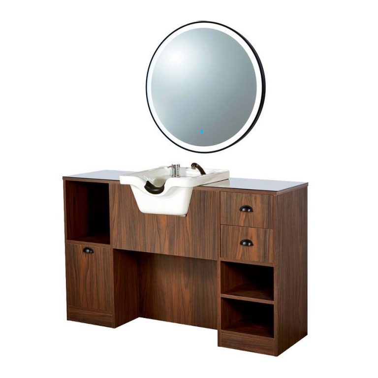 Tocador OKE 7B/W espejo redondo