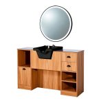 Tocador OKE 7BR/B espejo redondo