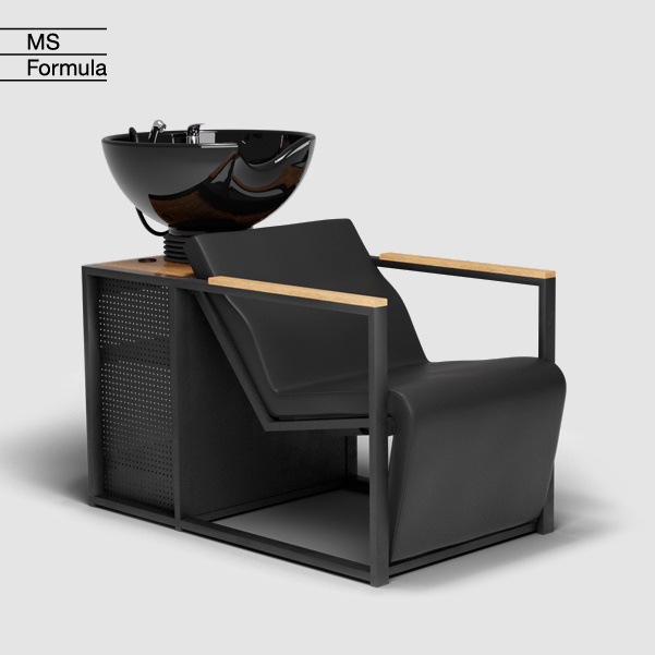 Lavacabezas Basil B pica negra madera clara