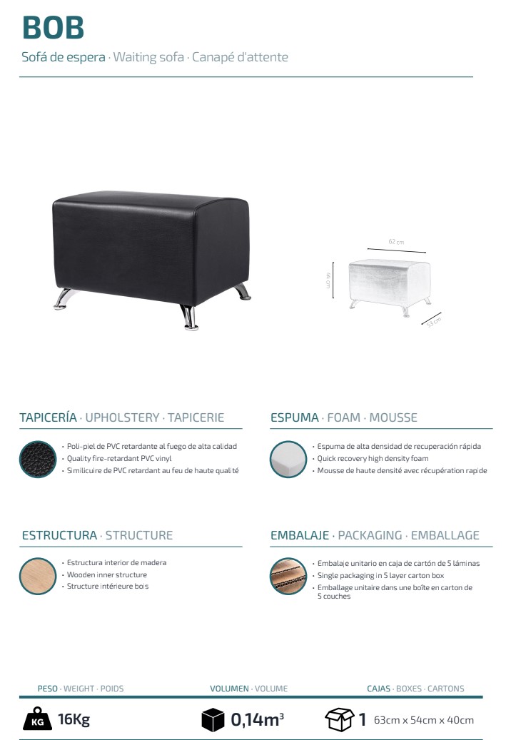 Sofá espera BOB negro