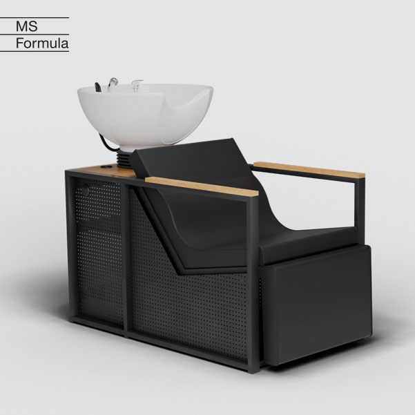 Lavacabezas Electrico E-Basil negro pica blanca madera