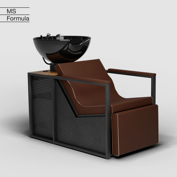 Lavacabezas Electrico E-Basil marrón pica negra madera oscura