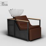 Lavacabezas Electrico E-Basil marrón pica blanca madera