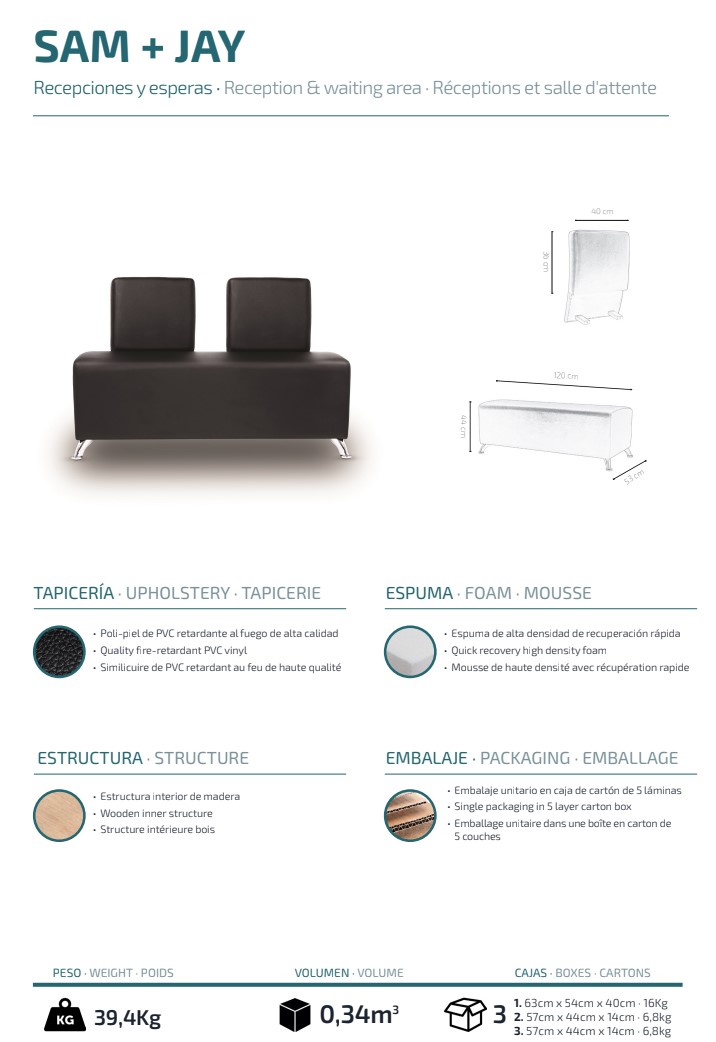 Sofá espera Sam + Jay