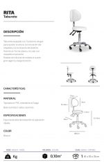 Taburete con respaldo Rita