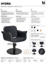 Sillón Peluquería Negro Hydra B S - Imagen 3
