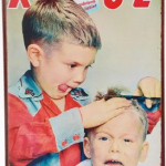 Cartel Metálico Niño Vintage Barber
