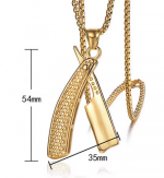 Colgante Barbería Navaja Dorado - Imagen 4