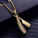 Colgante Barbería Navaja Dorado - Imagen 2