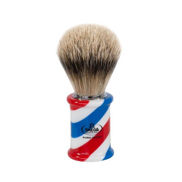Brocha Afeitar Omega Tejón 6735 Barber Pole
