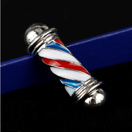 Pin Broche Barber Pole Plata